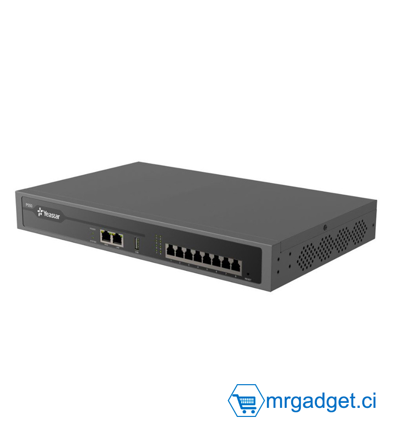 Yeastar P550 - Autocommutateur - Serveur VoIP - IPBX -  pour 50 Utilisateurs, 25 Appels Simultanés, jusqu'à 8 Ports FXS,, 8 Ports FXO/BRI Ports, 4 Ports GSM/3G/4G, 1 USB (jusqu'à 2TB), NFC Read/Write, 2 x 10/100/1000 (Modules vendus séparément)