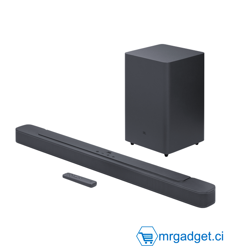JBL SoundBar 2.1 Deep Bass MK2, Barre de Son pour Télévision pour Système Audio de Divertissement, Design Compact avec JBL Surround Sound, Noir