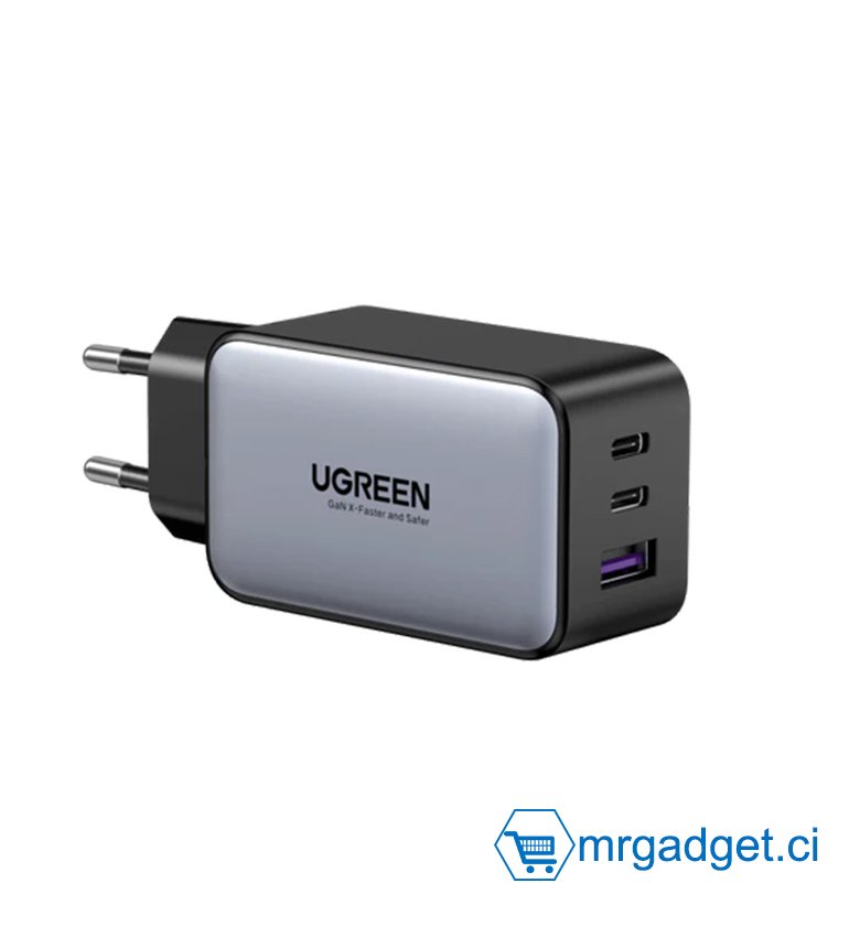 UGREEN X553 35042 #10052 Charge rapide 65W pour Smartphone ( iPhone, Samsung, Huawei...) , tablette, Ordinateur portable, iPad ....