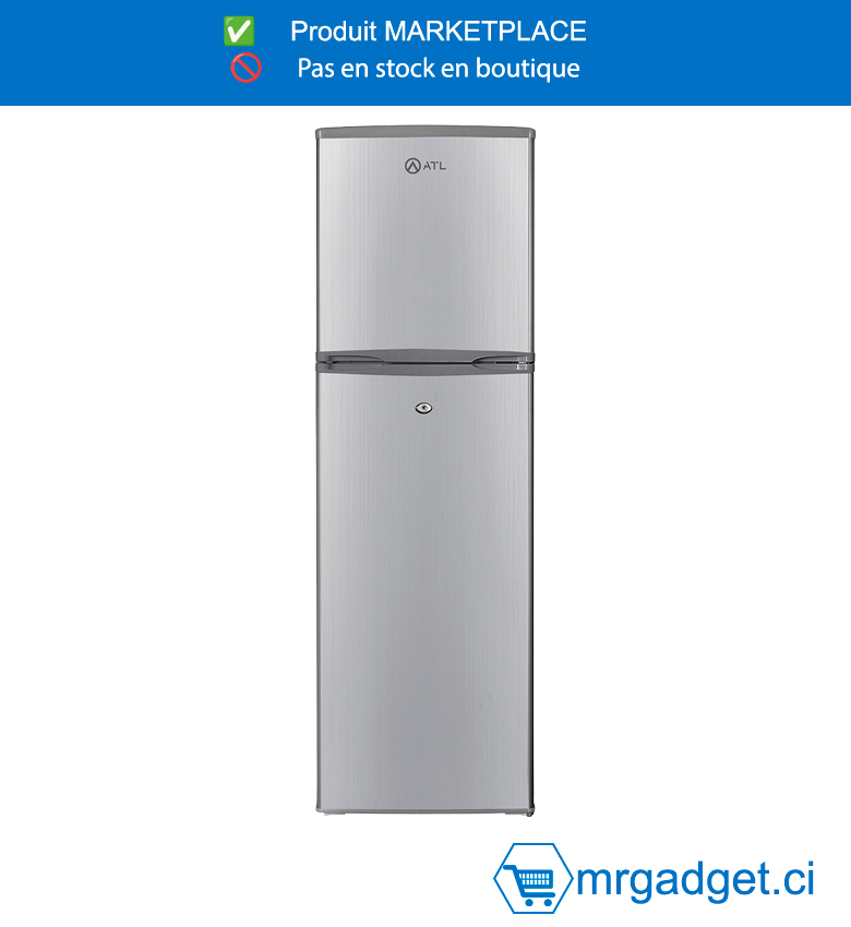 Réfrigérateur ATL - 166l - 02 Portes – Inox & Silver - ATL-2D185