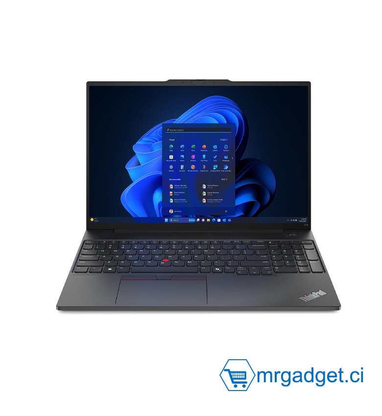 Ordinateur Portable -  Lenovo Thinkpad E1- Gen 2 - Ecran 16 pouces - Processeur ULT 7-155U - 16GB RAM DDR5 / 512GB SSD M.2 - Clavier AZERTY - Windows 11 Pro