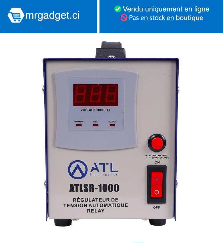 Stabilisateur ATL 1000 Va - Affichage Numérique – Relay - ATLSR-1000