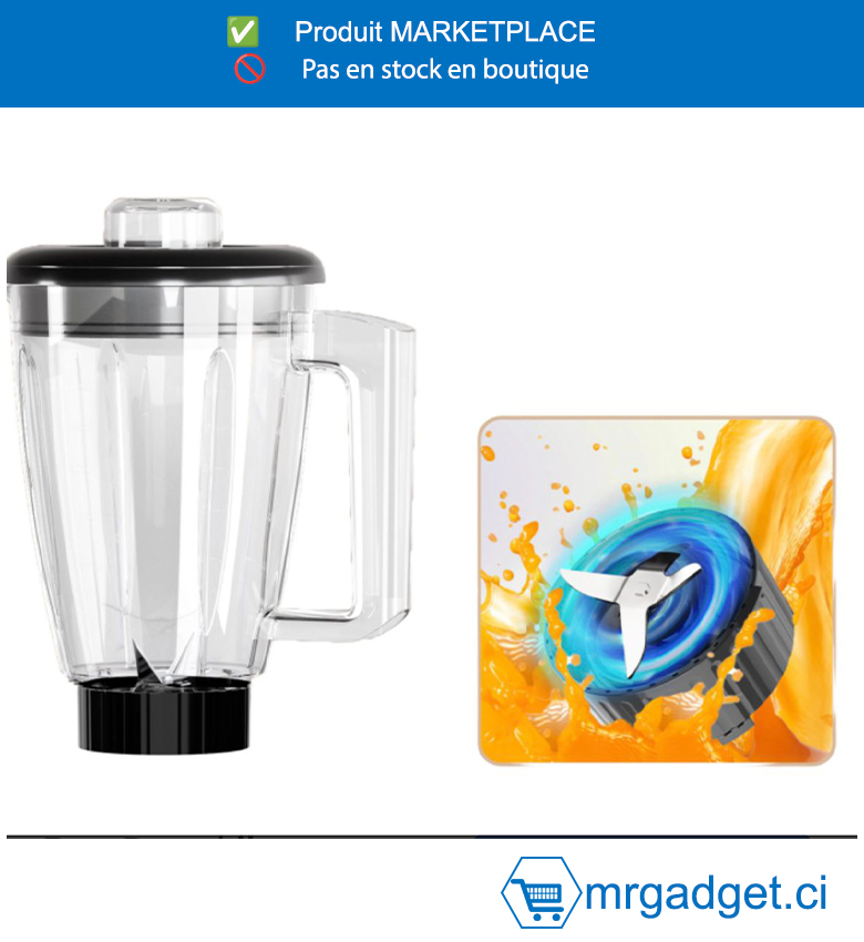 DECAKILA- KMJB074B- BOL MELANGEUR POUR MIXEUR SUR SOCLE 1,5L- KMJB050/,ichet en verre 4 lames en acier inoxydable Convient pour KMJB050R/KMJB050B/KEJB052R/KUJB052R/KE JB052B/KUJB052B Emballé dans une boîte de couleur