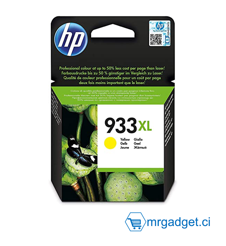 HP 933XL Cartouche d'Encre Jaune grande capacité Authentique (CN056AE) pour HP OfficeJet 6100 / 6600 / 6700 / 7110 / 7510 / 7610 /7612