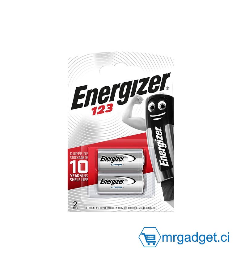 ENERGIZER 123 LITHIUM PHOTO 3V - Lot de 2 piles