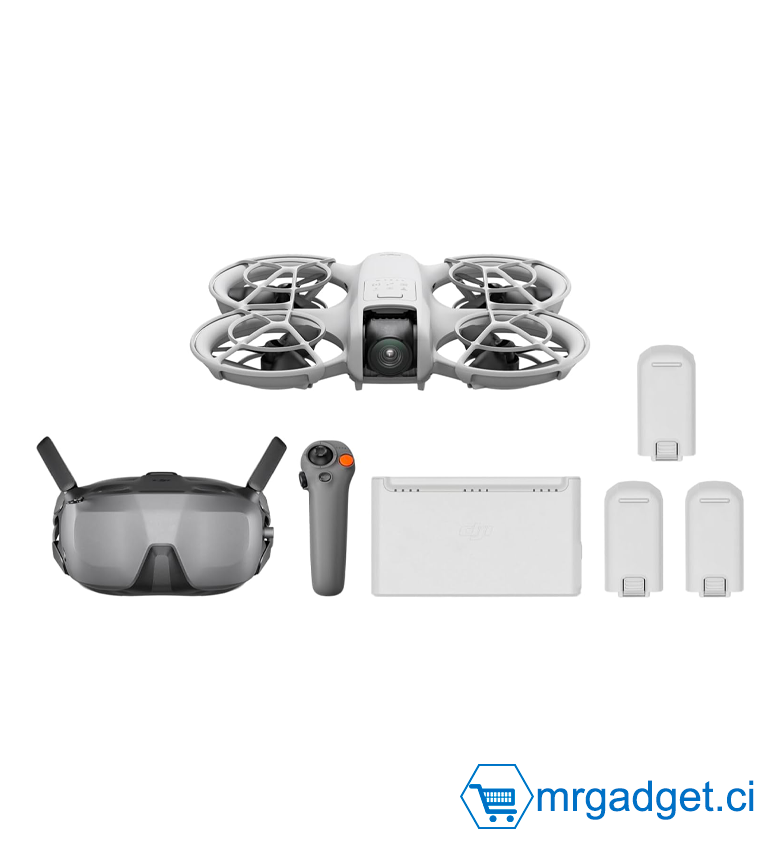DJI Neo Motion Fly More Combo (Bundle), Mini Drone avec Caméra 4K UHD pour Adultes, Drone Suiveur qui Vole Seul de 135 g, Décollage du Creux de la Main, Suivi de Sujet, avec RC Motion 3 et 3 Batteries