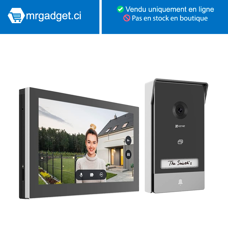 EZVIZ HP7 2K -  interphone vidéo - Contrôle accès - Authentification par Badge de proximité - Gestion et ouverture à distance via Smartphone