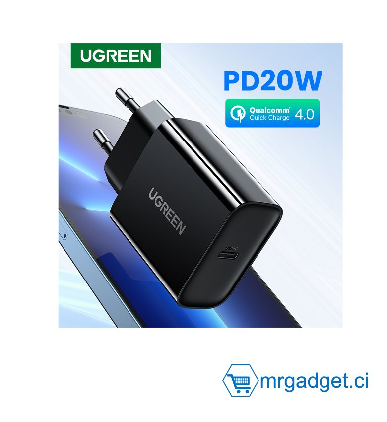UGREEN CD137 10191 Chargeur rapide PD20W USB C Chargeur mural