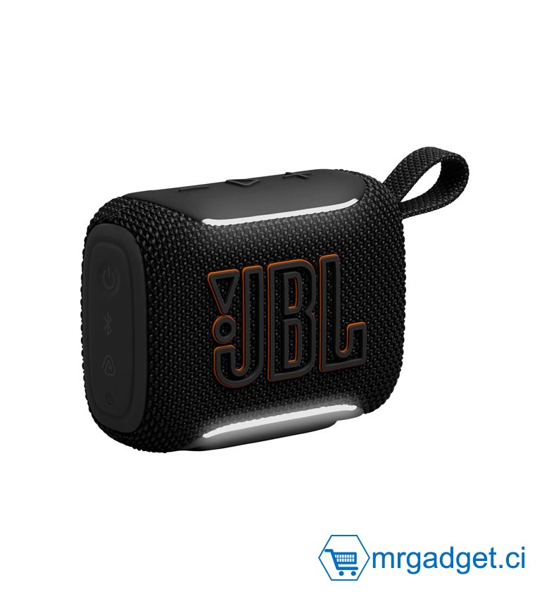 JBL GO 5 Noir – Enceinte Bluetooth Portable Étanche IP68, Mini Haut-Parleur Sans Fil avec Éclairage LED