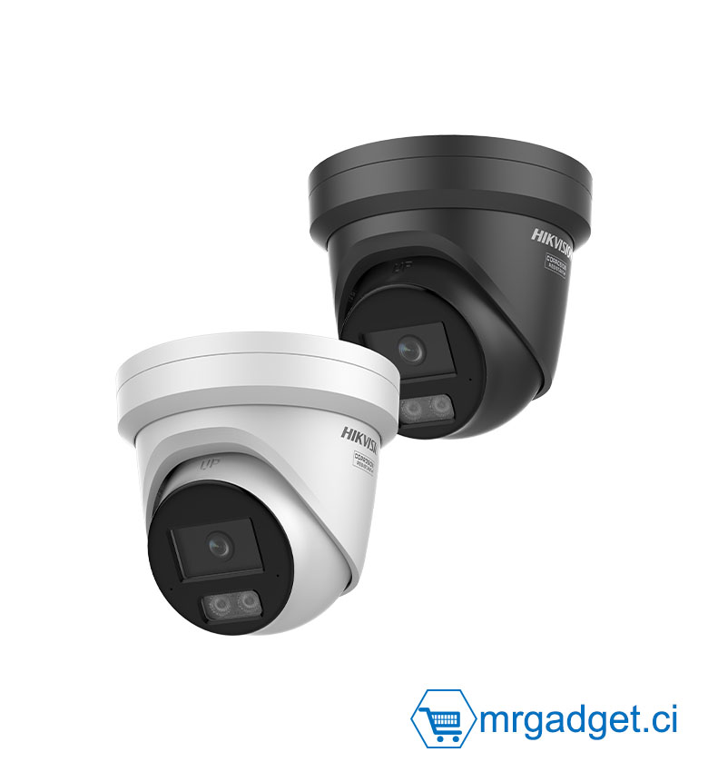Hikvision DS-2CD2347G3-LIY 4MP (2K) - Caméra Turret IP Smart Hybrid Light ColorVu - Vision Nocturne Couleur - Objectif 2.8mm Grand Angle - Micro Intégré - IA Humains/Véhicules