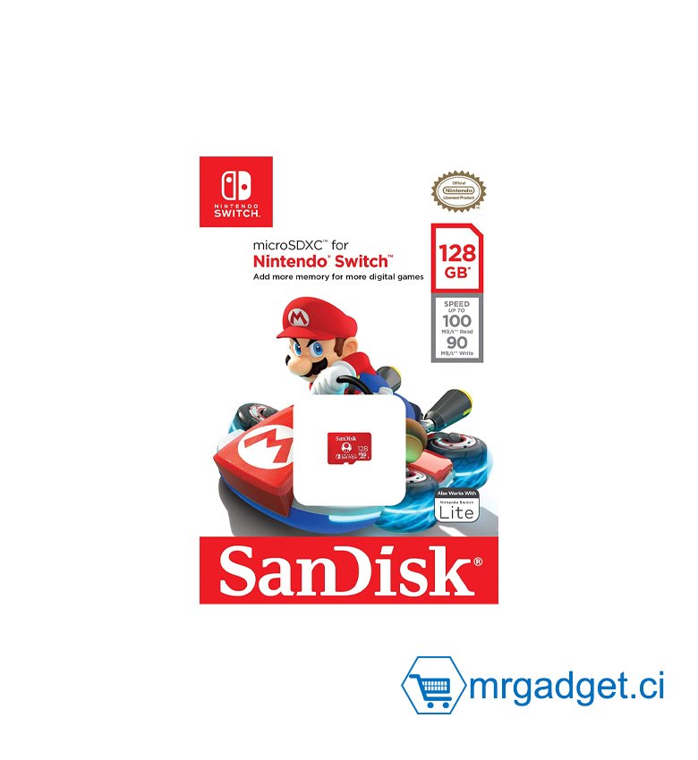 SanDisk Carte microSDXC UHS-I pour Nintendo Switch 128Go - Produit sous licence Nintendo