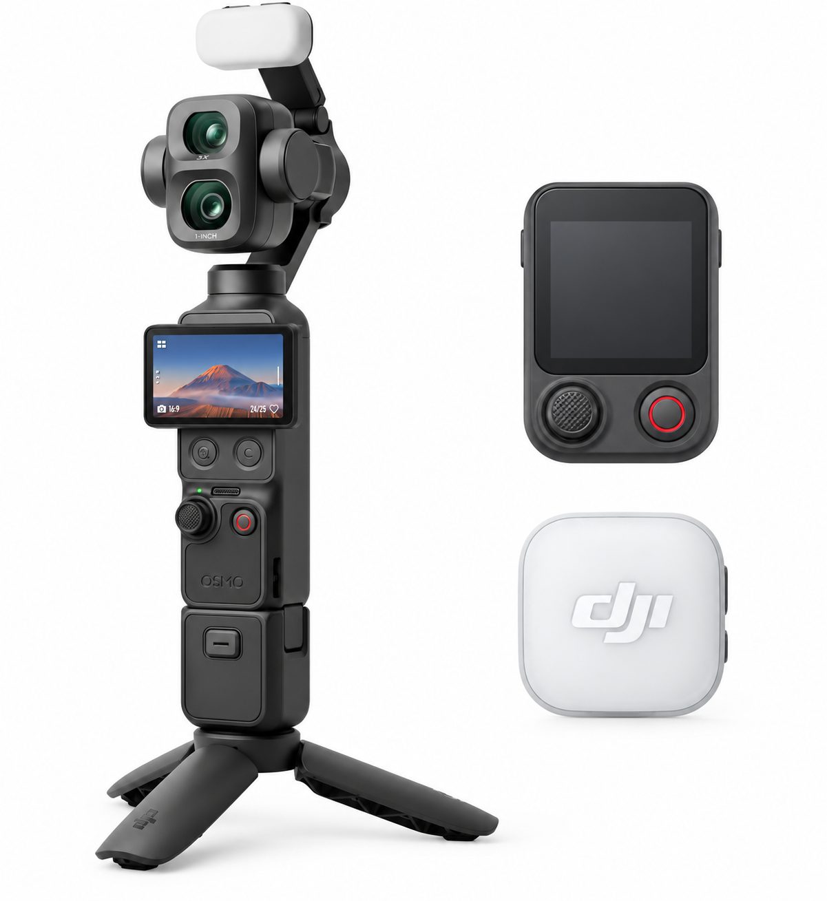 DJI Osmo Pocket 4P Vlog Combo – Caméra 4K à Double Objectif avec Micro Sans Fil DJI Mic Mini 2 et Stabilisation 3 Axes