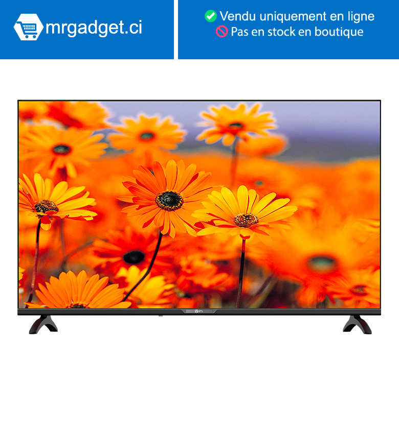 TV LED ATL 55" Smart Tv Android 12 – FHD - Décodeur Integre Avec Support Mural - ATL-55V7S