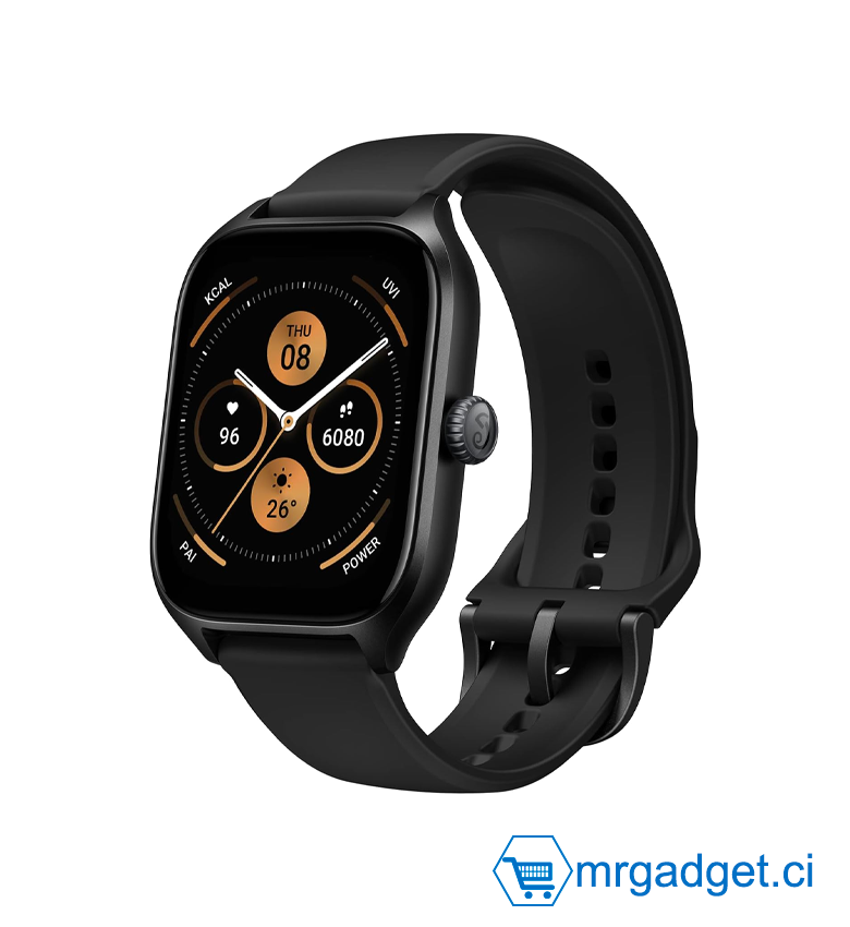 Amazfit GTS 4, 43 mm, Montre Connectée Homme avec Alexa, Appel Bluetooth, AMOLED, SpO2, 150+ Modes Sportifs, Bi-Bande & GPS Smartwatch Noir