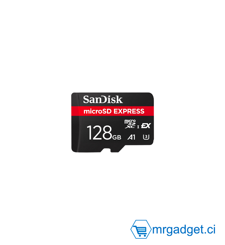 SanDisk MicroSD Express, 128 Go Carte Mémoire, Vitesse de Lecture/Écriture Jusqu'à 880/480 Mo/s, 4,4 Fois Plus Rapide Que Nos Cartes Class 10, U3 - Compatible Nintendo Switch 2