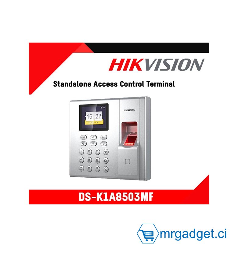 HIKVISION DS-K1A8503MF Terminal de pointage d'empreintes digitales de contrôle d'accès Hikvision avec carte Mifare et carte à clé