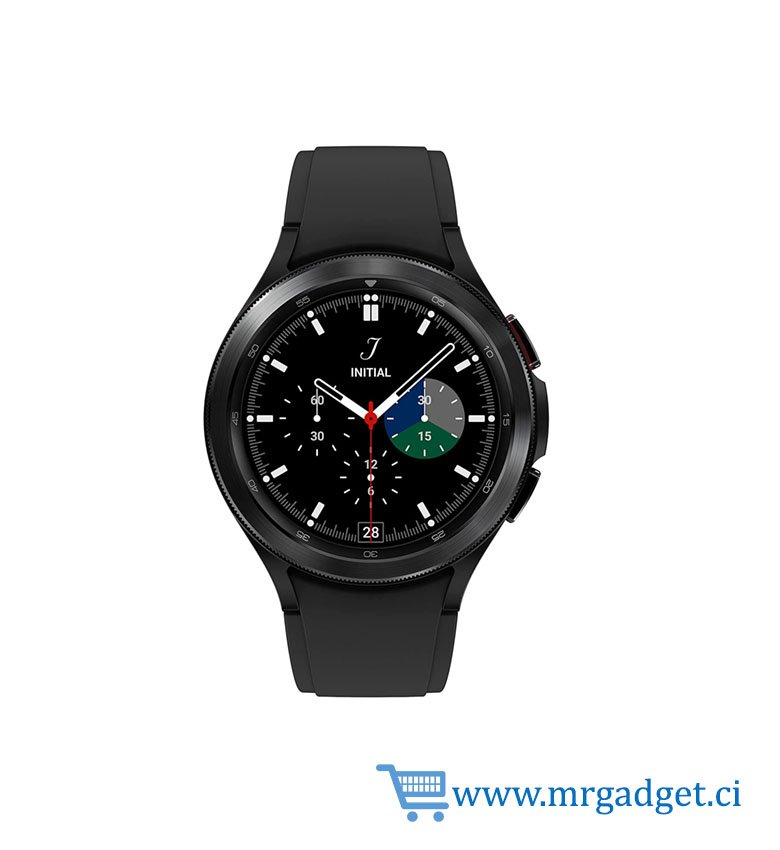 Samsung R880 Galaxy Watch4 Classic bluetooth, 42 mm, noir -Montre connectée intelligente, lunette tournante, santé, bien-être, sport, IMC, ECG