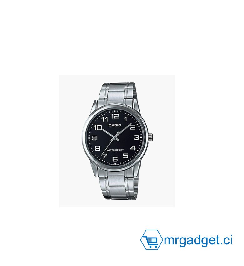 CASIO #CH18 MTP-V001D-1BUDF  Montre Homme -  Bracelet en Acier – Argent/Noir