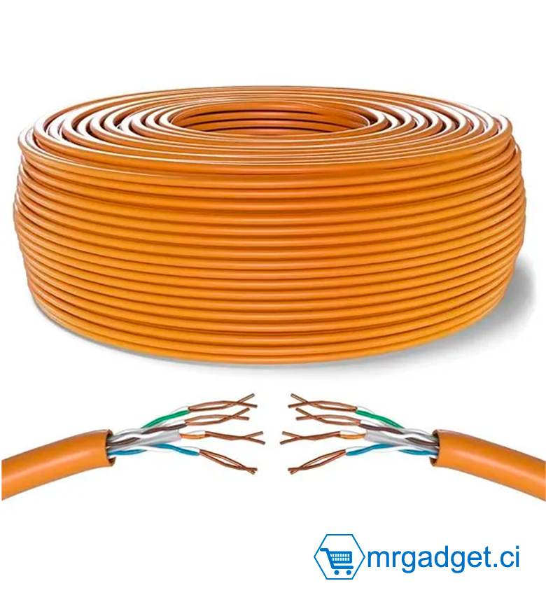 VR GI IT Cable réseau Cat.6 200 m UTP  - Orange