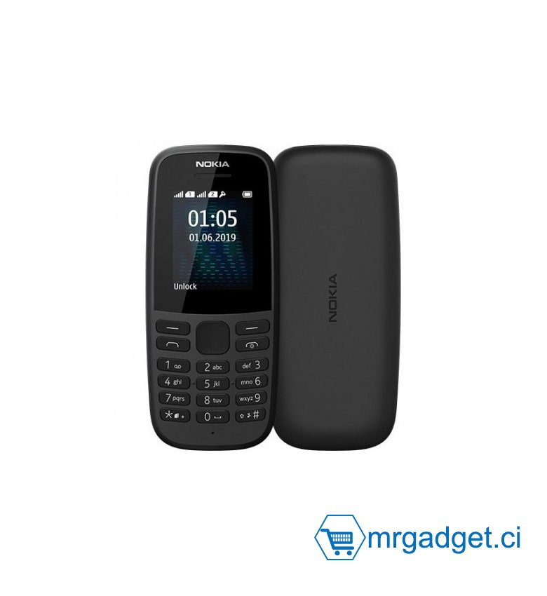 Nokia 105 (4 édition) 1,77 pouces UK Téléphone sans carte SIM (Single SIM) - Noir