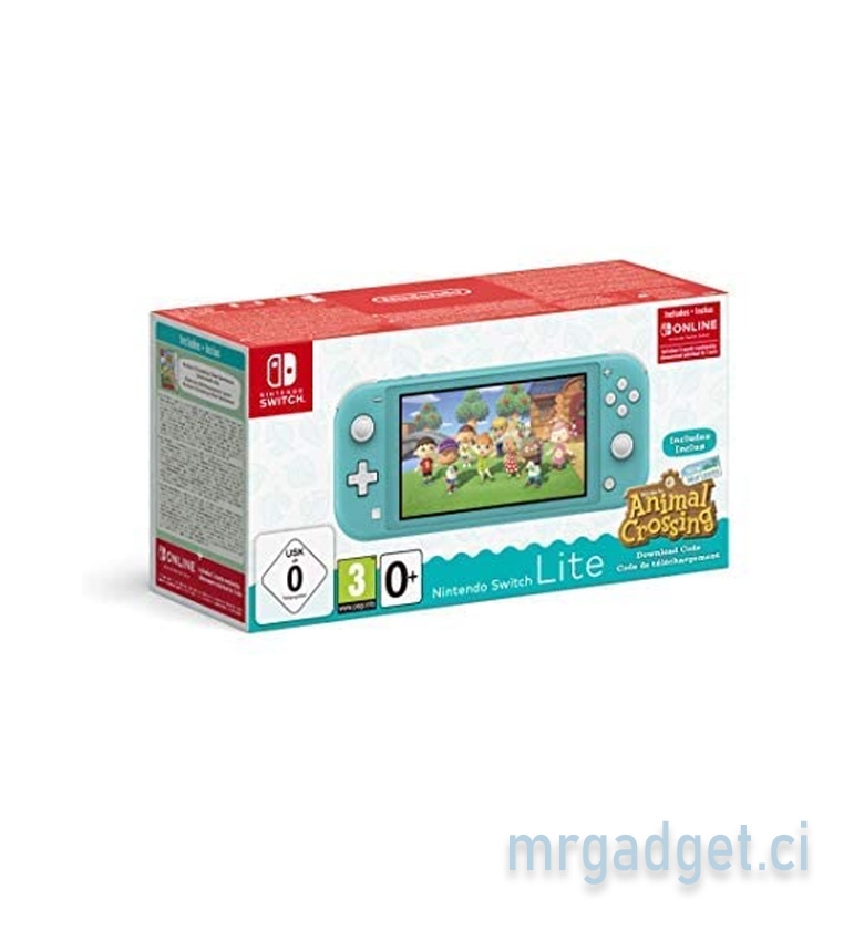 Nintendo Switch Lite Turquoise - Édition Animal Crossing New Horizons + 3 Mois d'Abonnement Switch Online