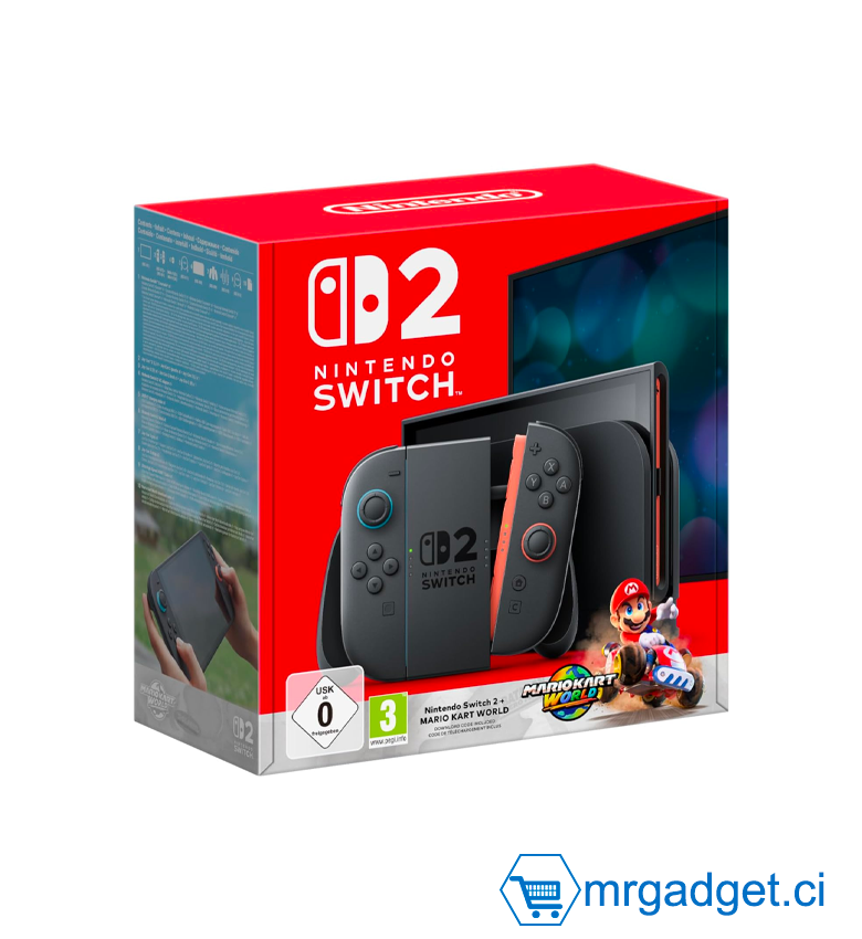 Console Nintendo switch 2- NOIR - Avec Mario Kart World (En code)