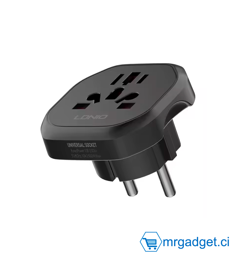 LDNIO Z7 Adaptateur de voyage  avec prise de conversion universel - Adaptateur universel multiprise murale - adaptateur de voyage - Plug  UE