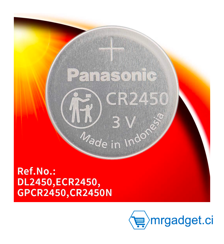 Panasonic CR2450 3V Batterie au Lithium Cell (1 Pcs )
