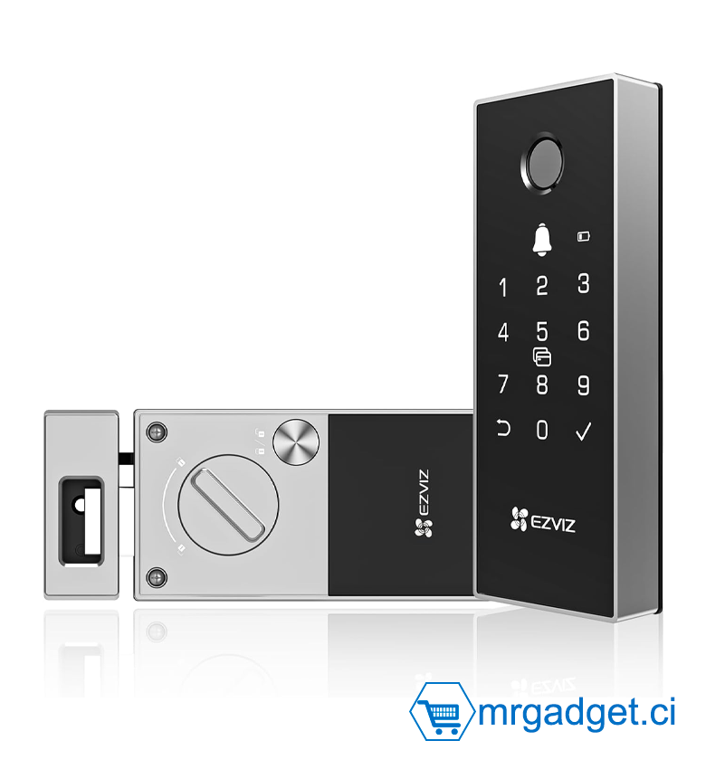 EZVIZ DL03 PRO - Serrure intelligente pour jante - Compatible Bluetooth et Wi-Fi, entrée sans clé multi-méthodes, télécommande, alertes anti-effraction, installation facile