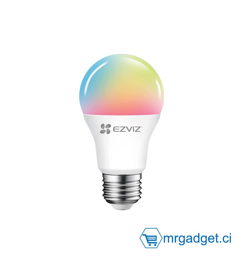 EZVIZ LB1 Couleur Ampoule Intelligente Wifi Led Smart Bulb E27 8W, Compatible Avec Alexa, Google Home, Dimmable, Contrôle à Distance par App, Commande Vocale, Aucun Hub Requis, 1 pack multicolore