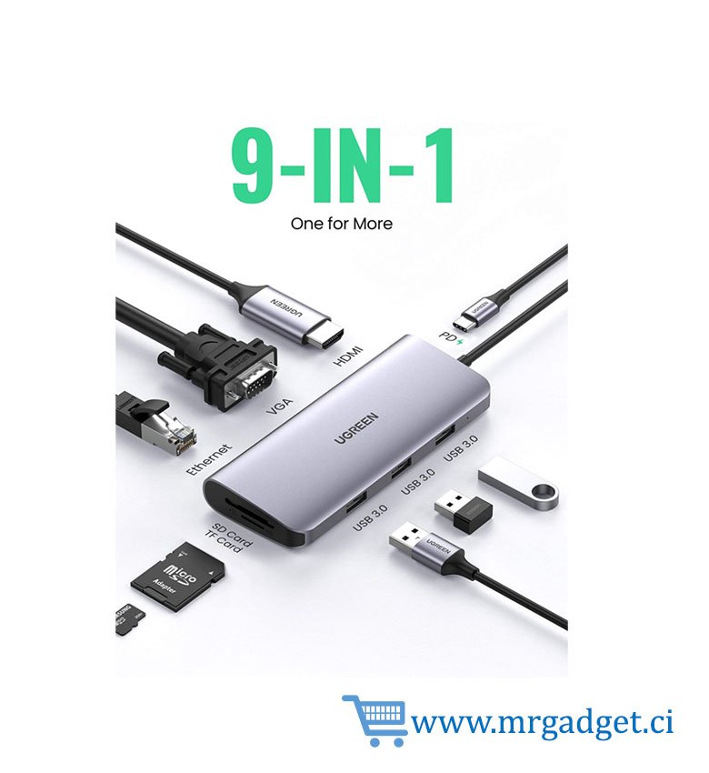UGREEN CM179 40873 Hub USB C 9-en-1 USB Type 