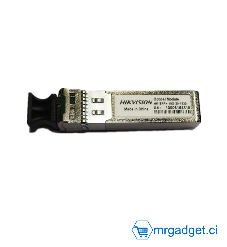 Hikvision HK-SFP+-10G-20-1330 - Module SFP+ Fibre Monomode 10 Gbps BiDi - Longueur d'onde 1330nm - Connecteur Simplex LC - Portée 20km - Idéal pour Liaison Très Haut Débit (Paire avec module 1270nm)