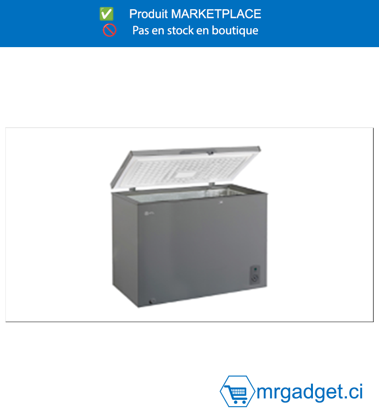 Congélateur Horizontal ATL CFATL-520 - 380L - Finition Inox & Silver - 1 Porte avec Serrure et Panier de Rangement