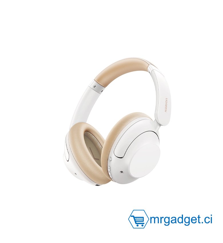 UGREEN HP202 15809  #10160 - Casque HiTune Max5 - sans fil / Filaire    - Avec réduction de bruit active - Blanc