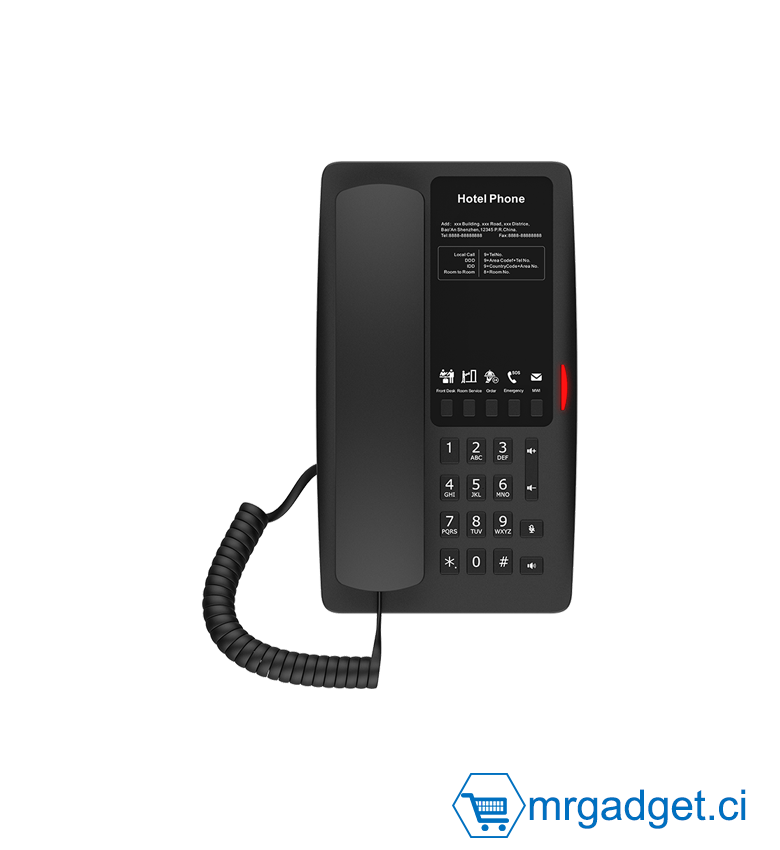 Téléphone IP Hôtelier Fanvil H4W Wi-Fi 6 (Dual Band) - Design Élégant sans Écran - 5 Touches de Service Programmables - Audio HD & PoE - Idéal Hôtels, Hôpitaux et Centres Commerciaux - Installation Wi-Fi Rapide & Sans Câble - Blanc