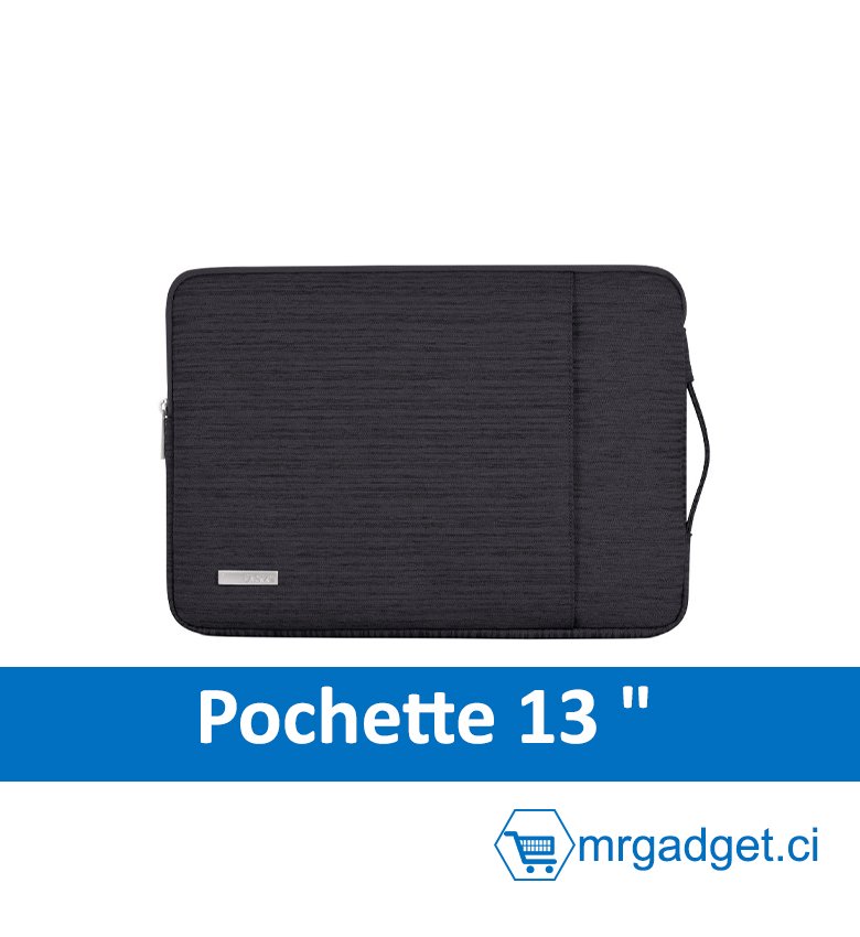 Housse PC  - Pochette de Ordinateur Portable & Mac  imperméable - 13" & 14" NOIR