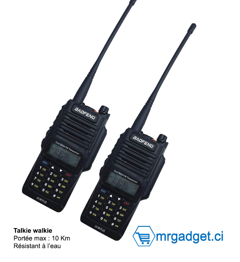 BaoFeng UV-9R Walkie Talkie Radio BF-UV9R IP67 Waterproof Dual Band Radio 8W UV 9R Paire - jusqu'à 10km