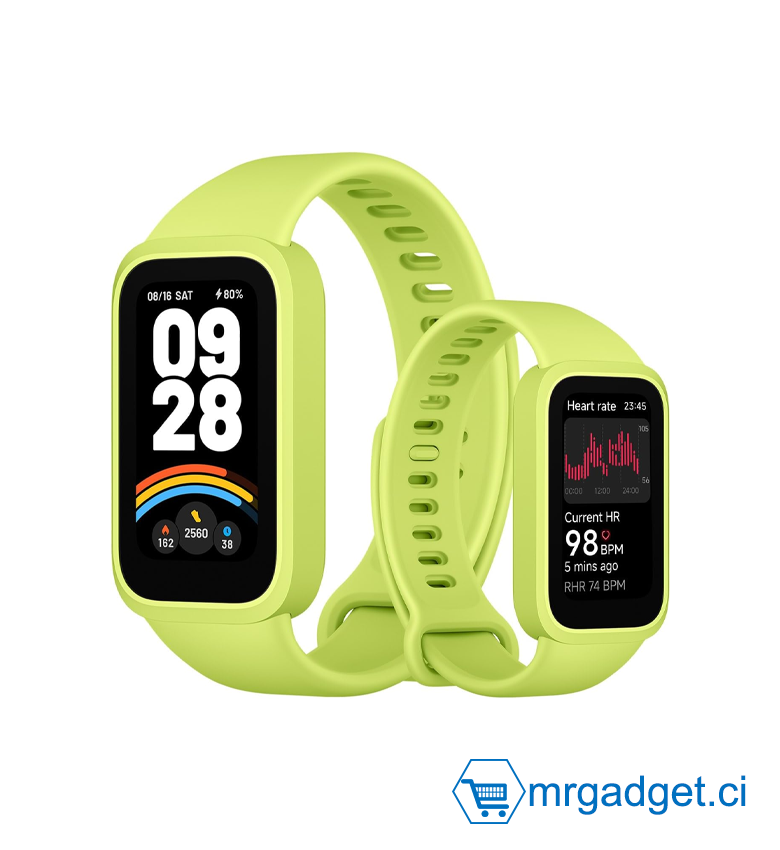 Montre Connectée Xiaomi Smart Band 9 Active  - Bracelet Fitness Écran LCD 1,47" - Suivi Santé : SpO2, Rythme Cardiaque, Sommeil - +50 Modes Sport - Autonomie 14 Jours - Étanche 50m (5 ATM) - Design Ultra-plat & Léger - iOS & Android -  Vert