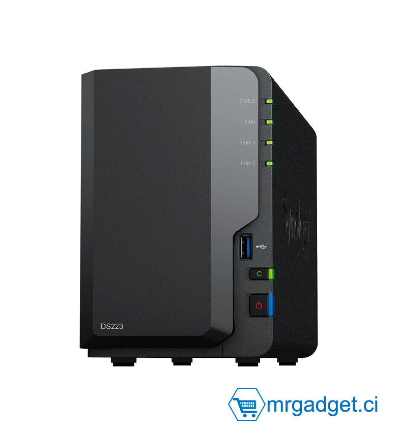 Synology DiskStation DS223 serveur NAS de stockage-   Stockage reseau  - NAS 2 baies - Disque dur non inclus