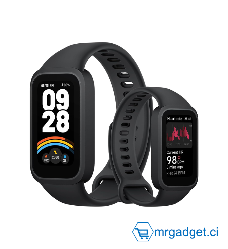 Montre Connectée Xiaomi Smart Band 9 Active  - Bracelet Fitness Écran LCD 1,47" - Suivi Santé : SpO2, Rythme Cardiaque, Sommeil - +50 Modes Sport - Autonomie 14 Jours - Étanche 50m (5 ATM) - Design Ultra-plat & Léger - iOS & Android -  Noir