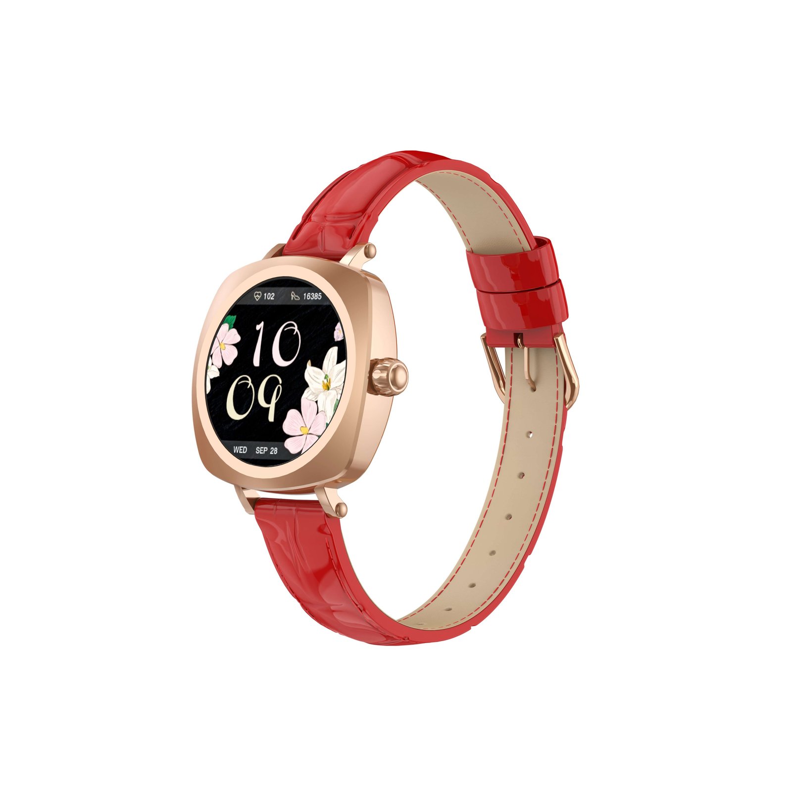 Montre connectée LDNIO SW03 Femme : Design sport avec écran AMOLED 1.19" haute résolution. Étanche, Bluetooth, étanche, Bluetooth, podomètre et suivi cardiaque - Or