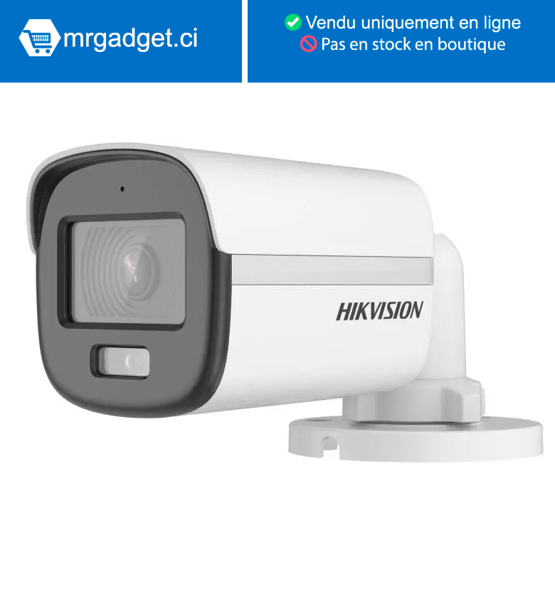 Hikvision DS-2CE10KF0T-PFS(3.6mm)(O-STD)  Mini caméra Bullet fixe audio ColorVu 3K