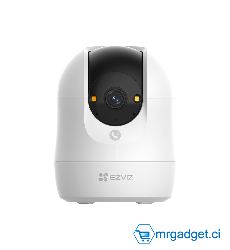 EZVIZ C6N 4K (8MP)  Caméra Surveillance Wifi Intérieure, Vision Nocturne Couleur, Détection de Forme Humaine/Animal/Bruit Fort, Mode Patrouille Auto, Appel Bidirectionnel, Wi-Fi 6 Bi Bande, True WDR