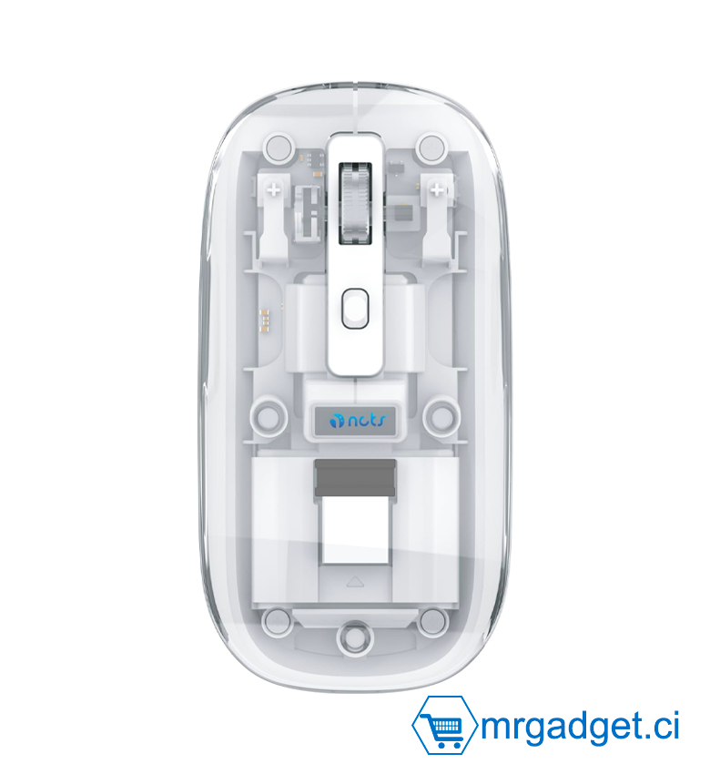 Souris sans fil NCTS WM23 2,4 G + Bluetooth (BT) , capteur de souris optique à processus CMOS hautes performances, faible consommation et faible coût - Blanc