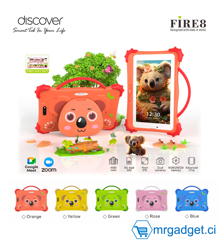 Discover FIRE  8 - Tablette enfant 7 pouces FIRE 8 - 256GB/6GB - Dual Sim    (Couleur mixte)