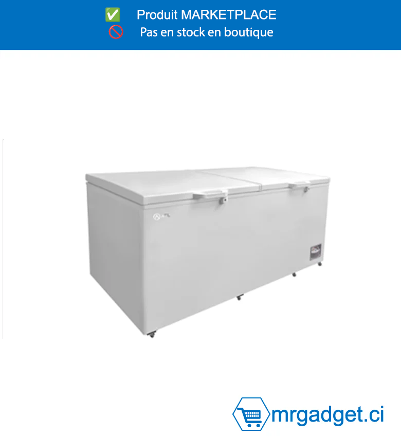 Congélateur Horizontal ATL CFATL-1250 - 908L - 2 Portes avec Serrure - 2 Paniers Inclus - Coloris Blanc - Large Capacité Professionnelle