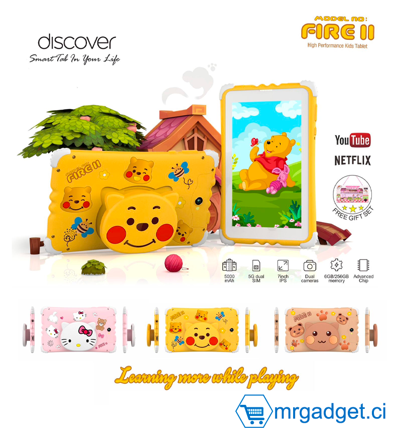 Discover FIRE  11 - Tablette enfant 7 pouces FIRE 11 - 256GB/6GB - Dual Sim   (Couleur mixte)