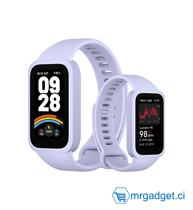 Montre Connectée Xiaomi Smart Band 9 Active  - Bracelet Fitness Écran LCD 1,47" - Suivi Santé : SpO2, Rythme Cardiaque, Sommeil - +50 Modes Sport - Autonomie 14 Jours - Étanche 50m (5 ATM) - Design Ultra-plat & Léger - iOS & Android -  Violet