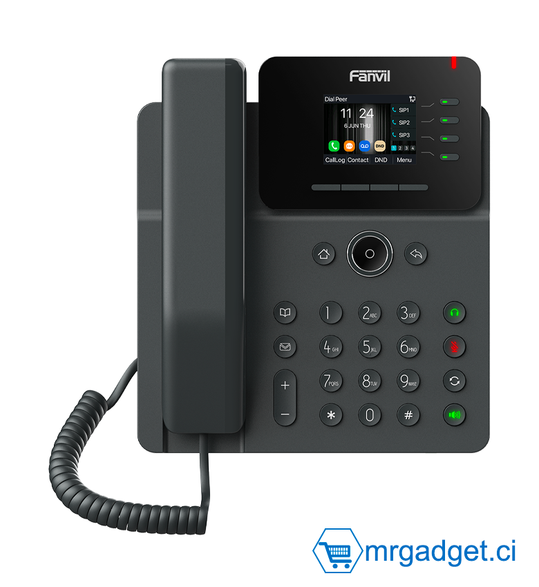 FANVIL V61W - Téléphone IP POE - 12 touches DSS programmables - Audioconférence à 6 participants.