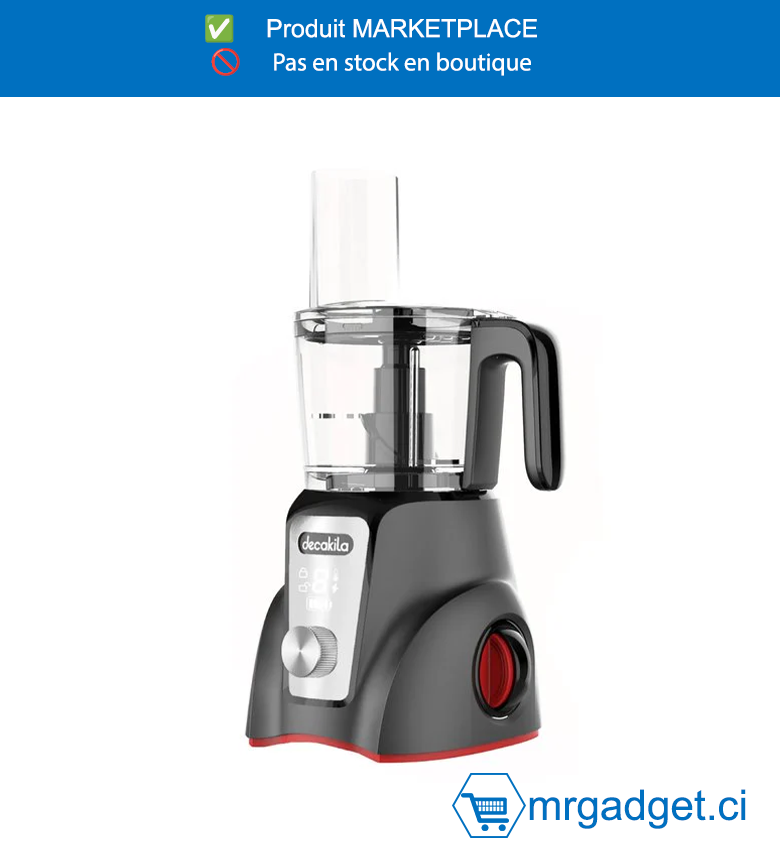 DECAKILA-KMMG026B-MACHINE MOULIN  MULTIFONCTION SANS FIL  1.25L/ 16V, Lames en acier inoxydable Lame amovible pour un nettoyage facile,1 morceau de lame de coupe 1 morceau de mixeur Emballé dans une boîte colorée